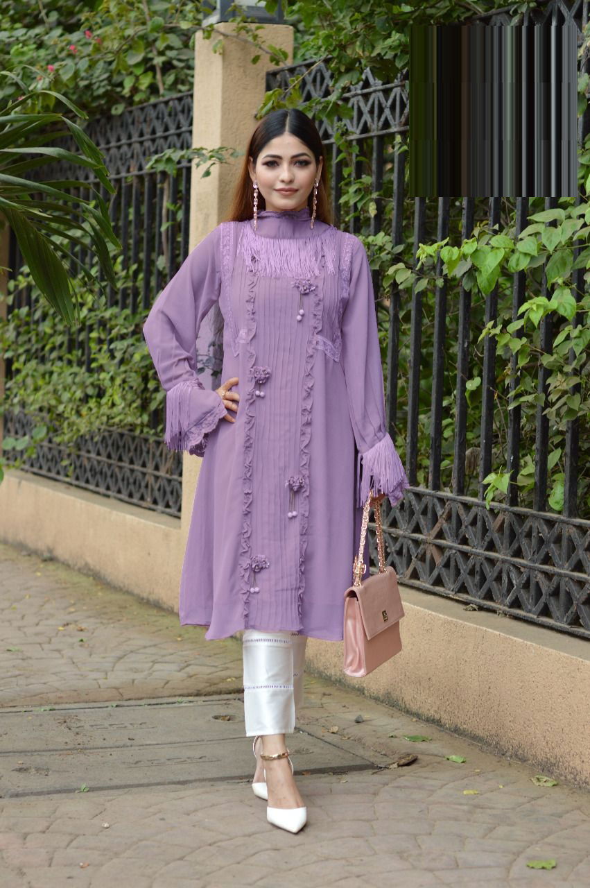 Laiba Am 94 Blushing Beauty Fancy Stylish Designer Georgette Wear Top With Bottom Collection